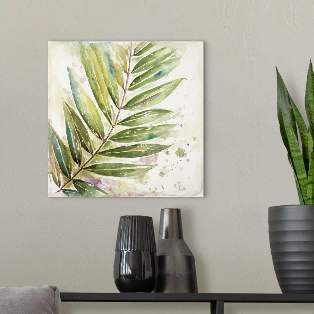 A modern room featuring Jungle Inspiration Watercolor I