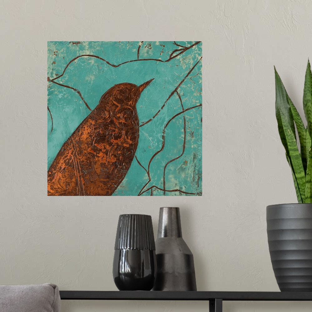 A modern room featuring Lovely Birds I