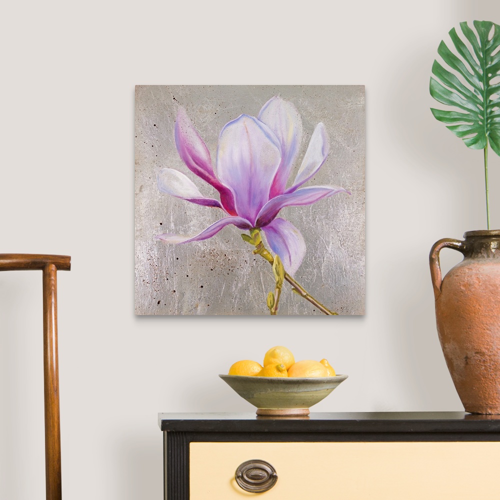 A traditional room featuring Magnolia on Silver Leaf II