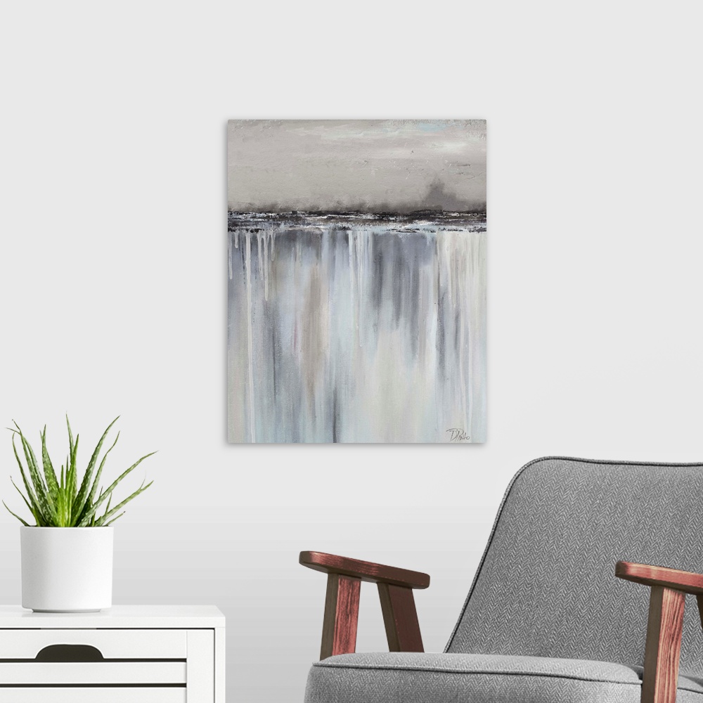 A modern room featuring Muted Paysage II