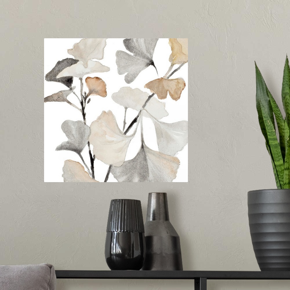 A modern room featuring Neutral Ginko Stems I