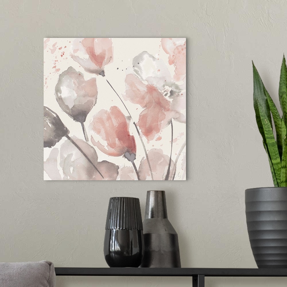 A modern room featuring Neutral Pink Floral II