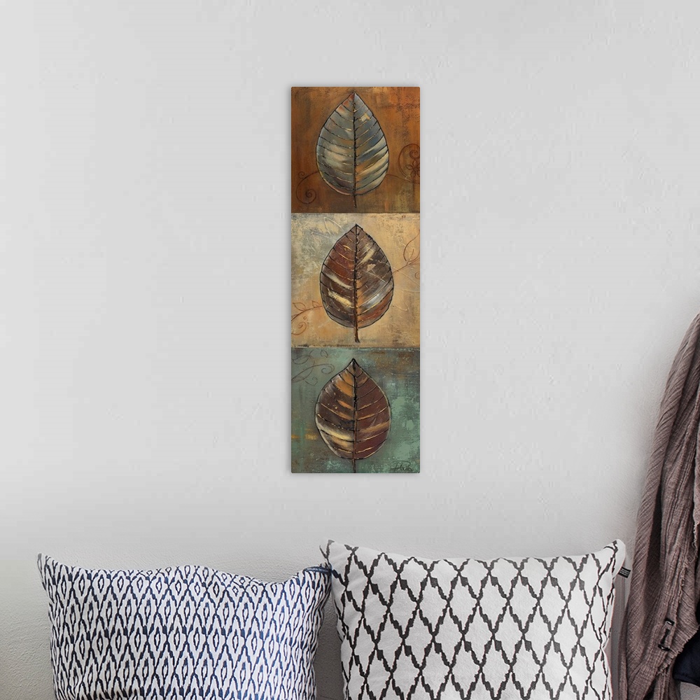 A bohemian room featuring New Leaf Panel II (Vertical)