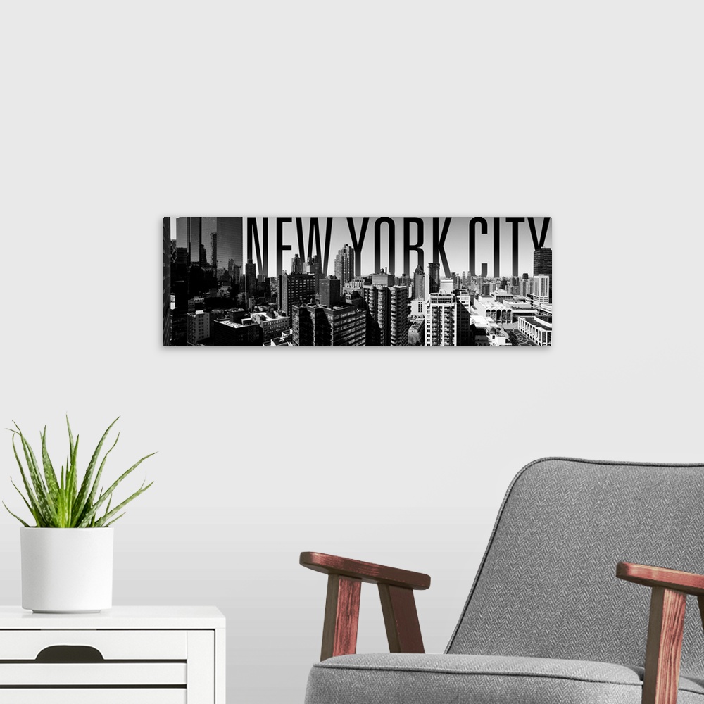 A modern room featuring New York City