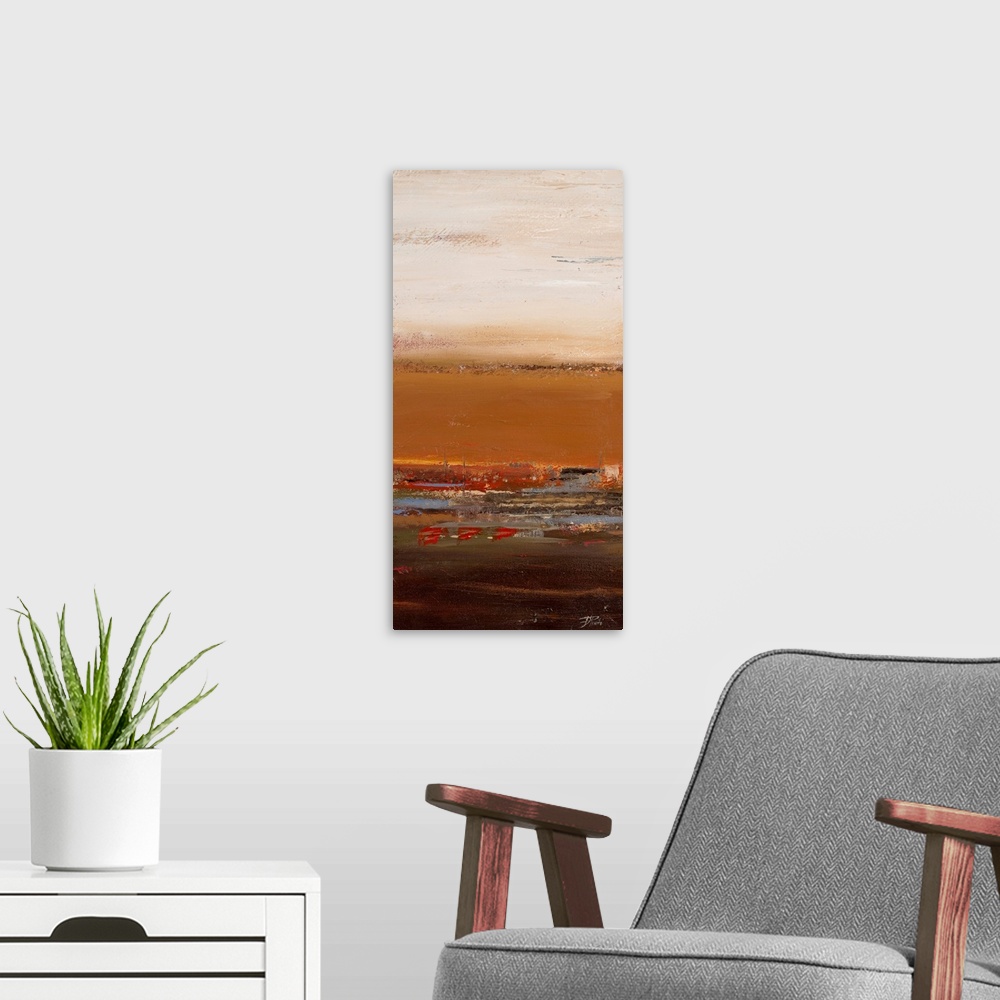 A modern room featuring Original Size: 12x24 / Oil on canvas
