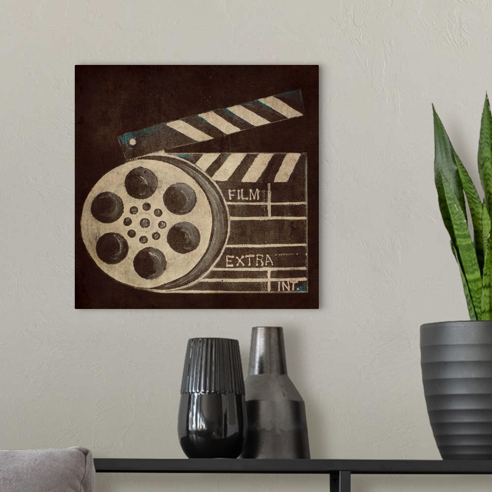 A modern room featuring Now Showing Slate And Reel