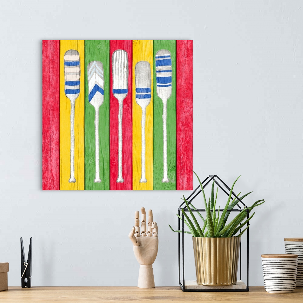 A bohemian room featuring Oars on Tropical Board I