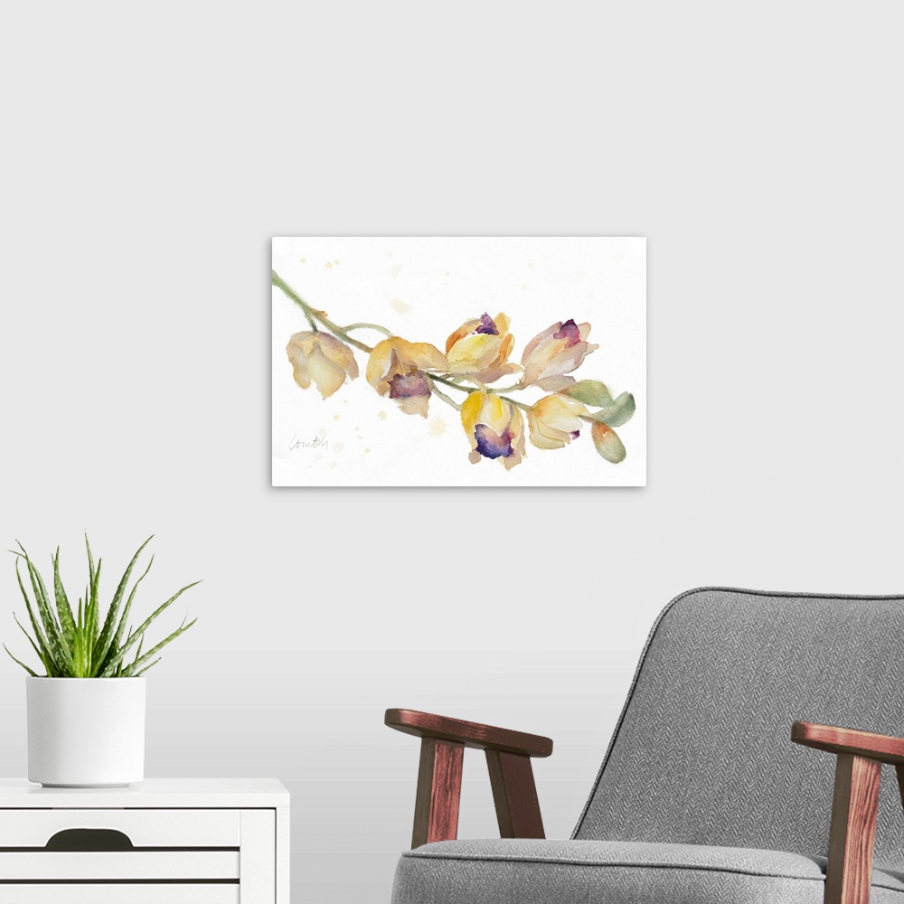 A modern room featuring Orchid Bud Branch