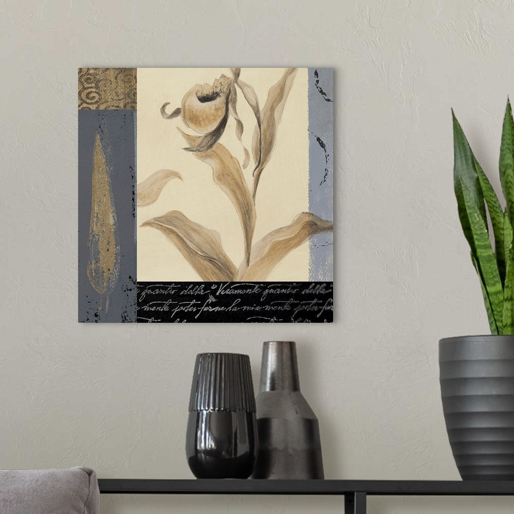 A modern room featuring acrylic; detail of "Serene Orchid"; original size: 24x8
