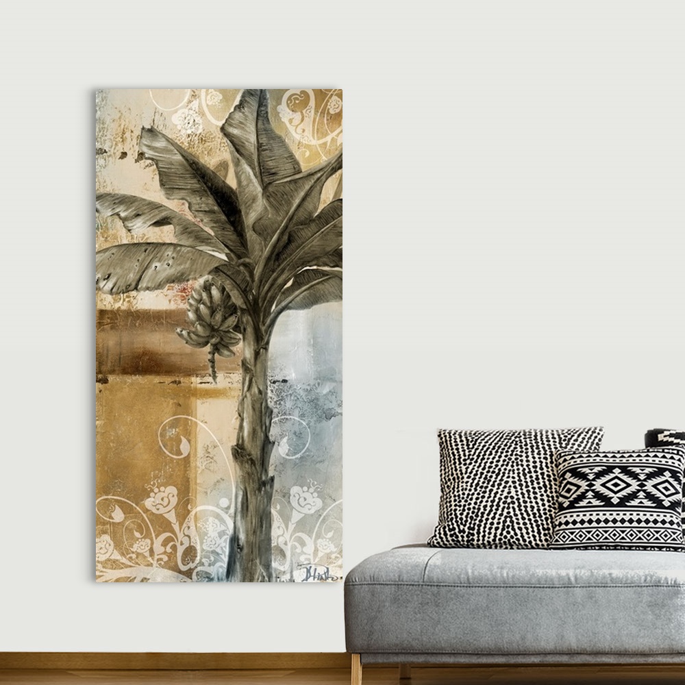 A bohemian room featuring Palm And Ornament II