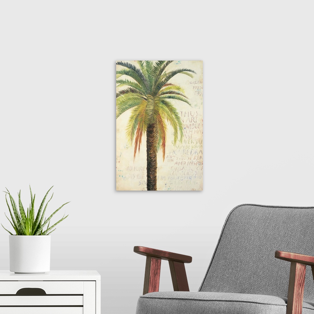 A modern room featuring Palms And Scrolls II