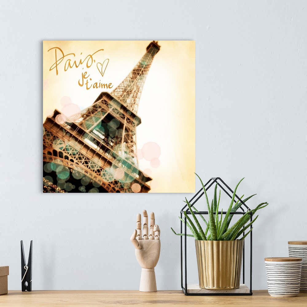 A bohemian room featuring Paris, Je t'aime