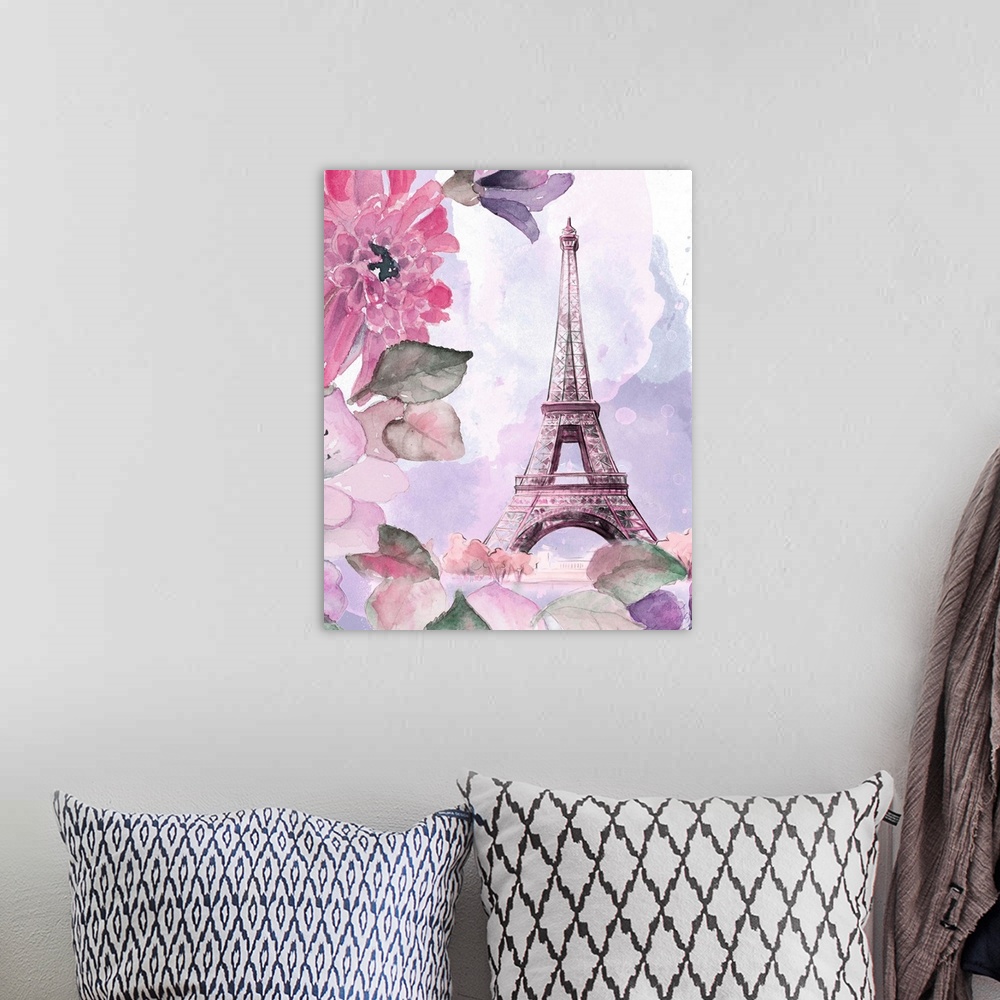 A bohemian room featuring Parisian Blossoms I