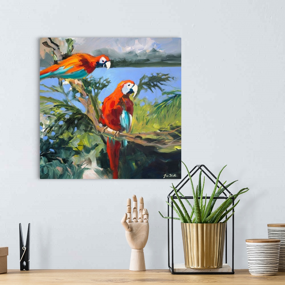 A bohemian room featuring Parrots at Bay II