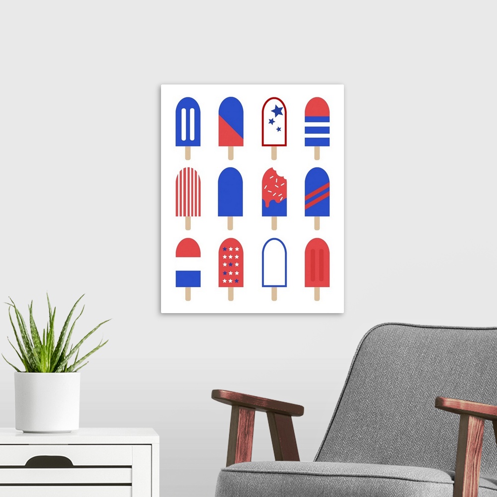 A modern room featuring Patriotic Popsicles