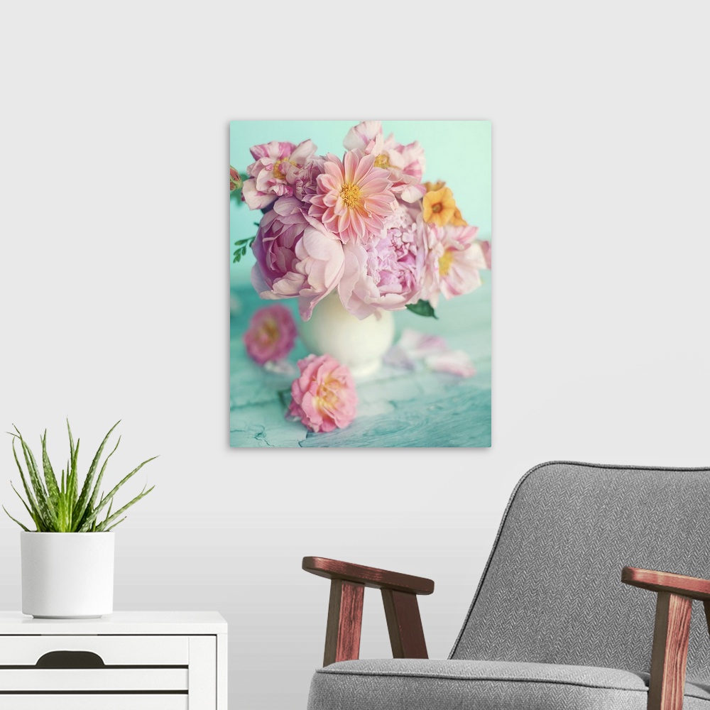 A modern room featuring Peonies On Teal