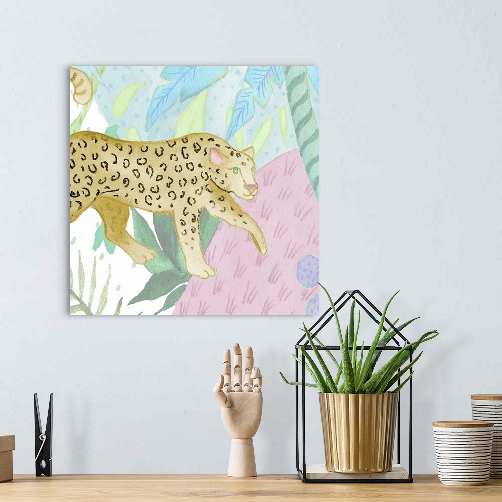 A bohemian room featuring Playful Cheetah In Yellow