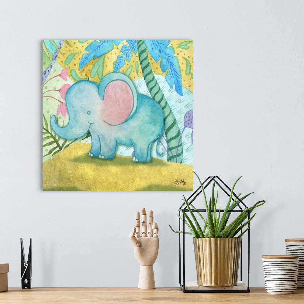 A bohemian room featuring Playful Elephant