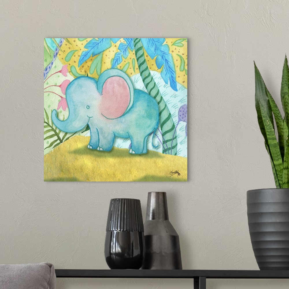 A modern room featuring Playful Elephant