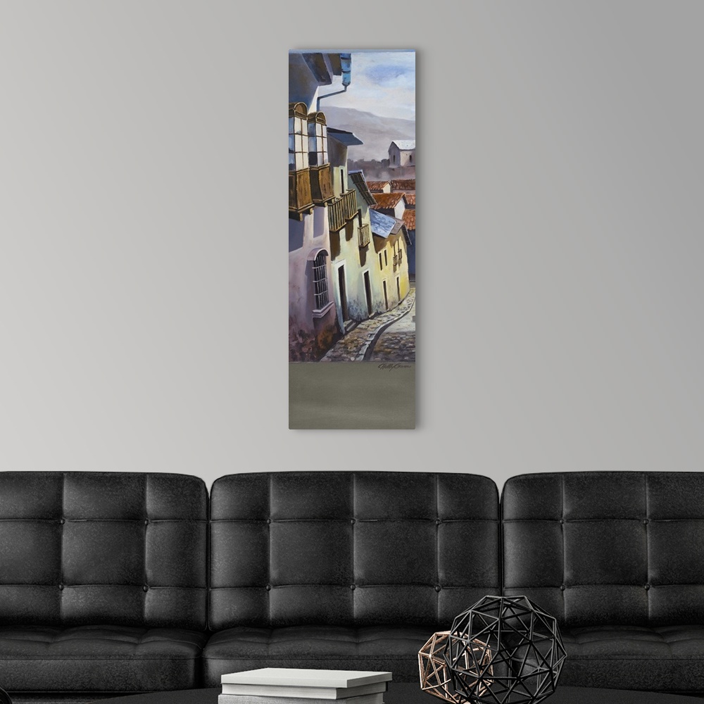 A modern room featuring 12x50", oil on canvas