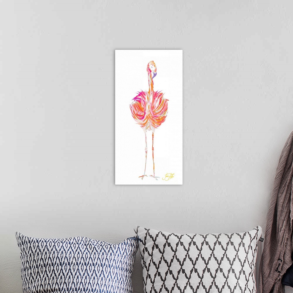A bohemian room featuring Punchy Flamingo I