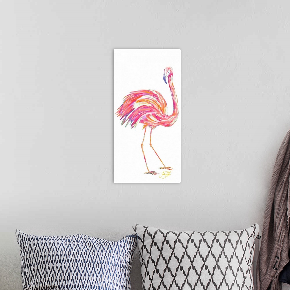 A bohemian room featuring Punchy Flamingo II