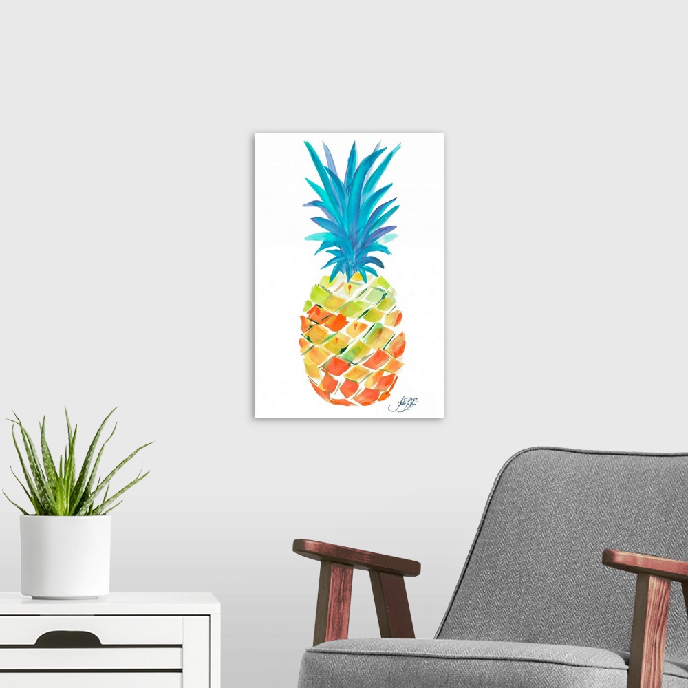 A modern room featuring Punchy Pineapple II