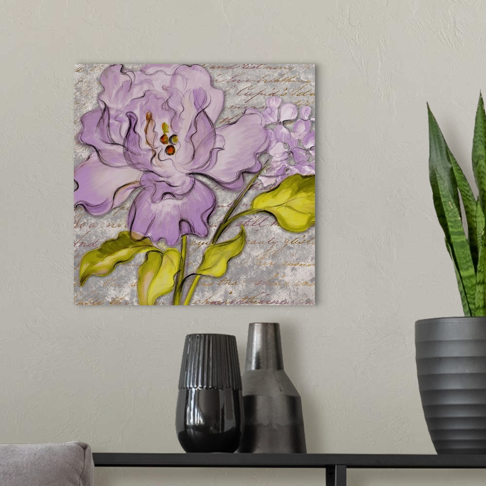 A modern room featuring Purple Florals II