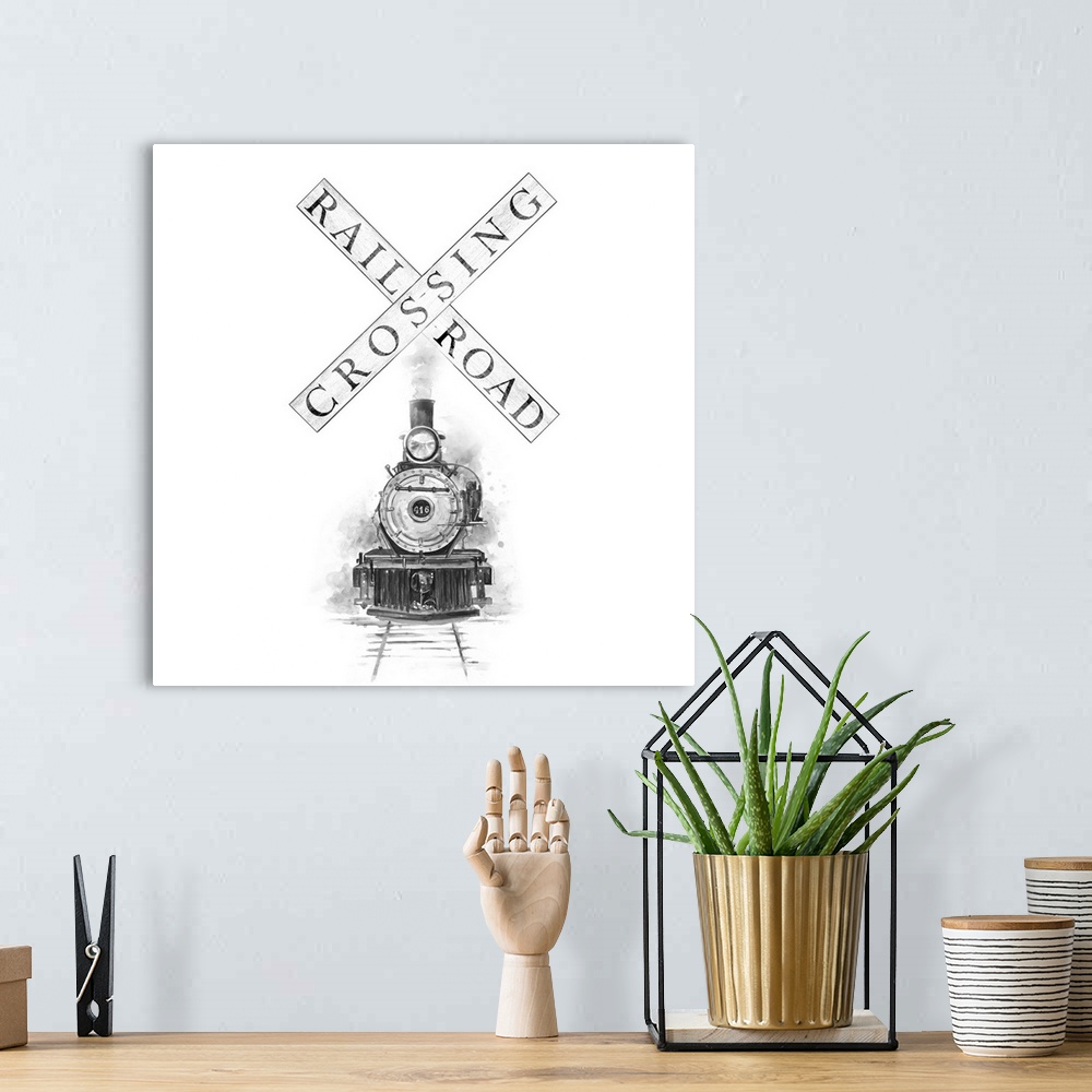 A bohemian room featuring Railroad Crossing