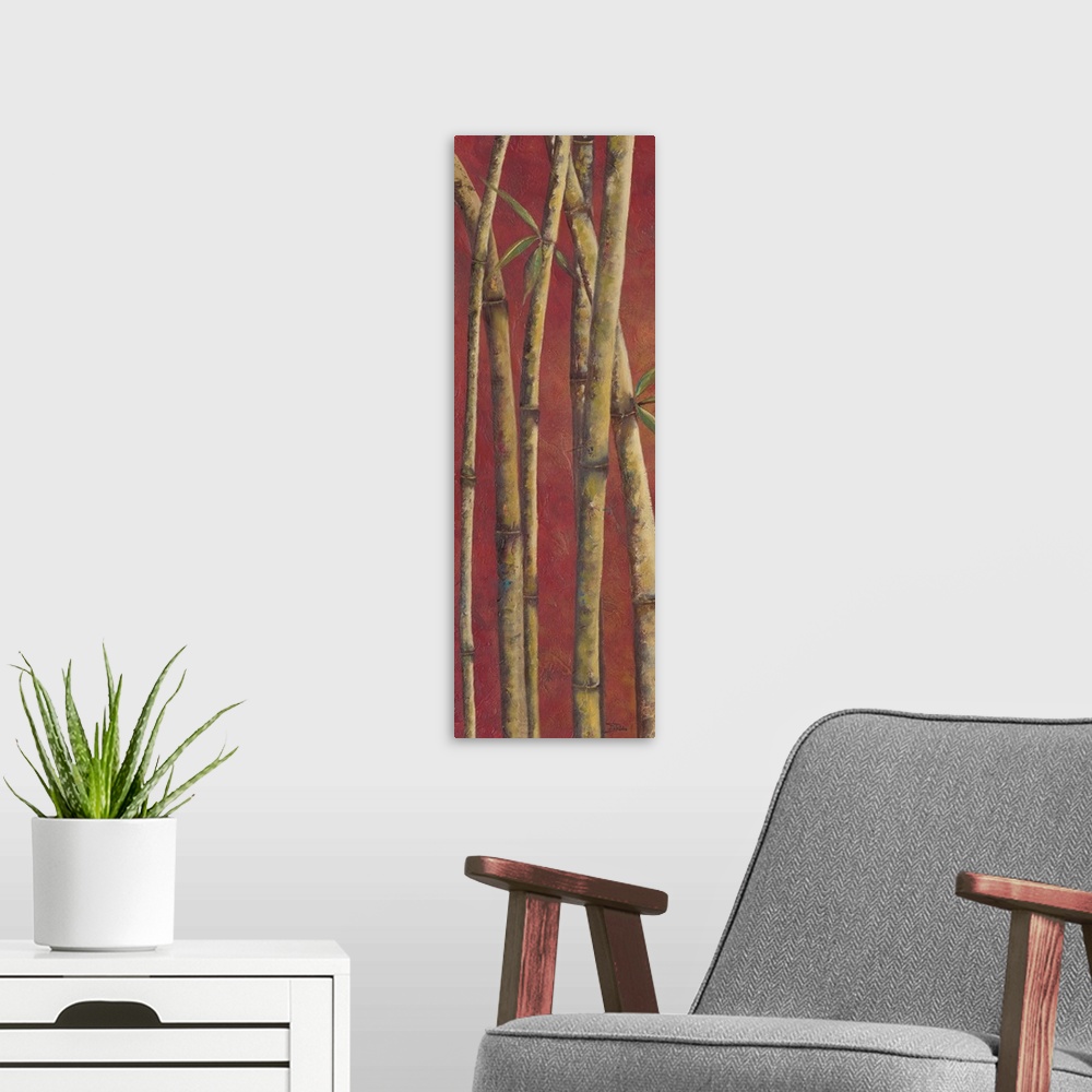 A modern room featuring Red Bamboo II