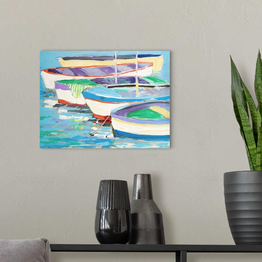 A modern room featuring Row Your Boats