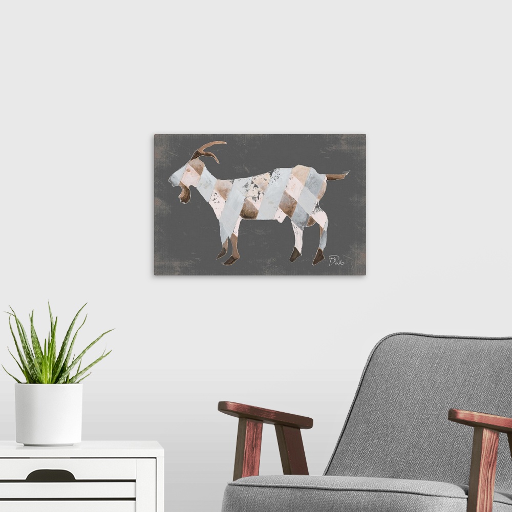 A modern room featuring Rustic Plaid Goat
