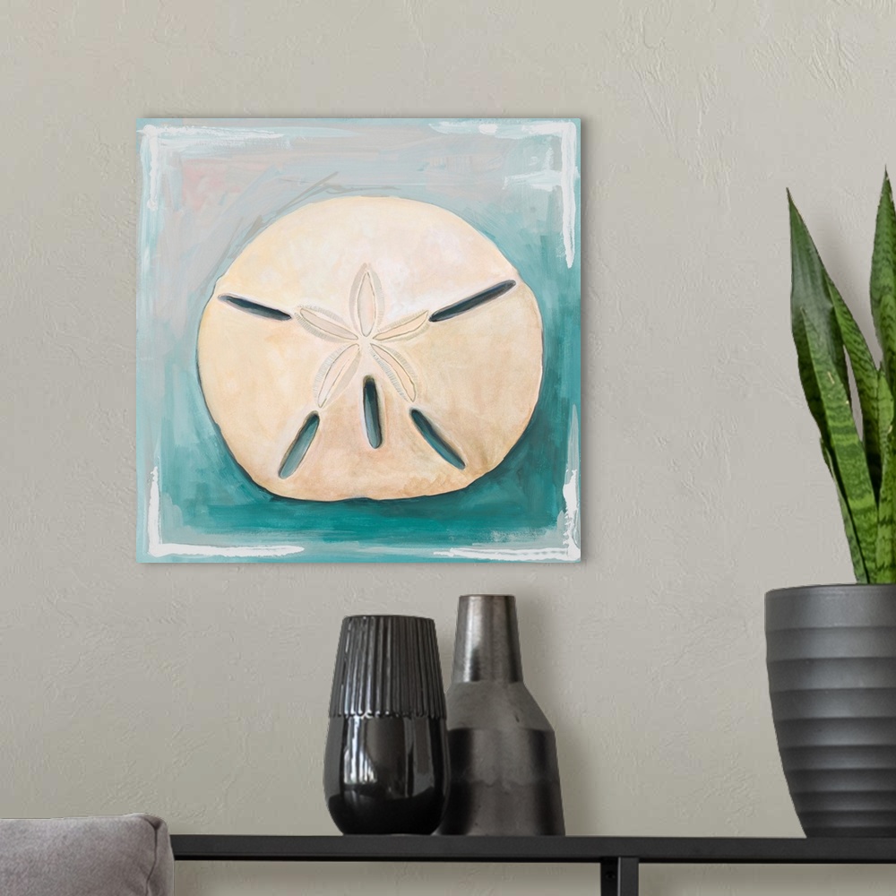A modern room featuring Sand Dollar On Teal