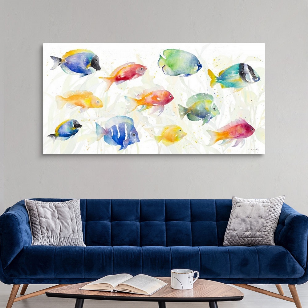 A modern room featuring School of Tropical Fish