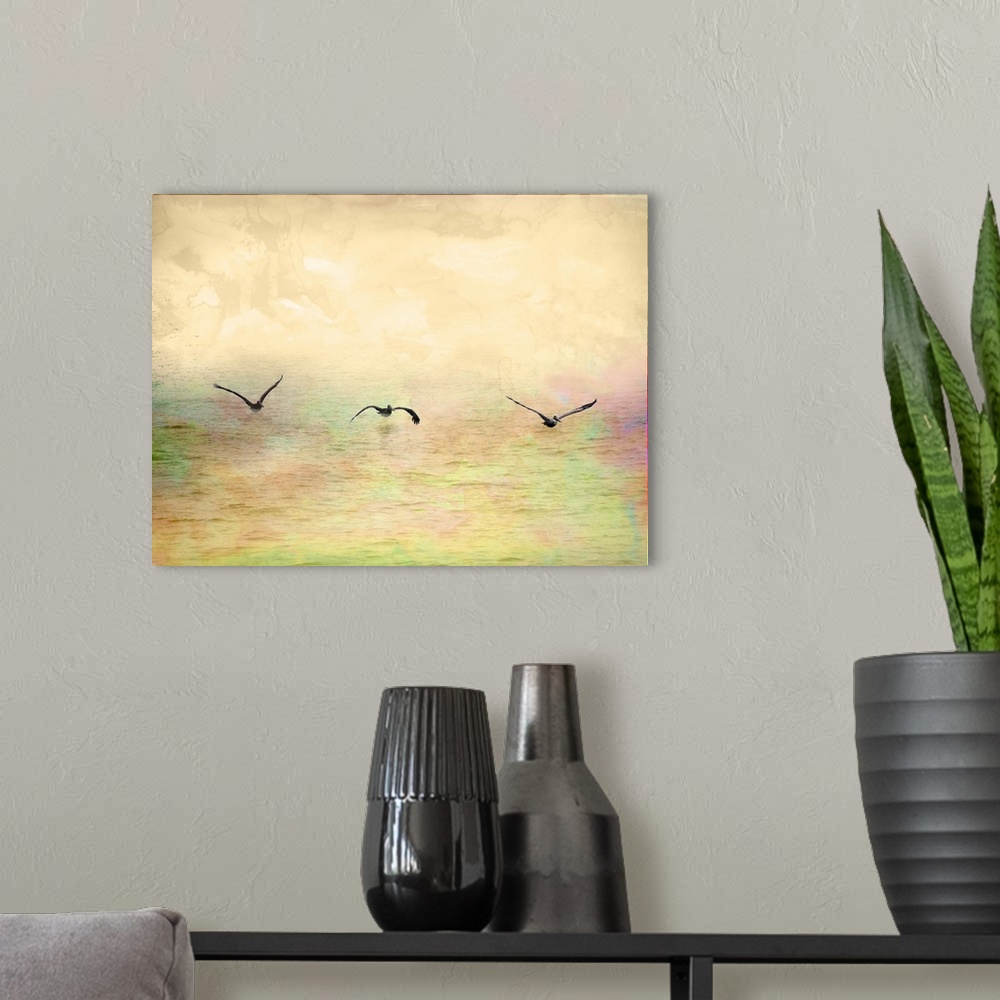 A modern room featuring Seagulls in the Sky I