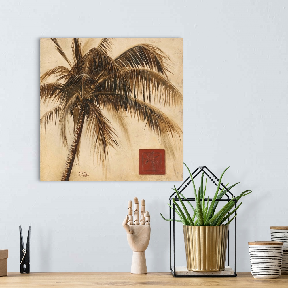 A bohemian room featuring Sepia Palm I