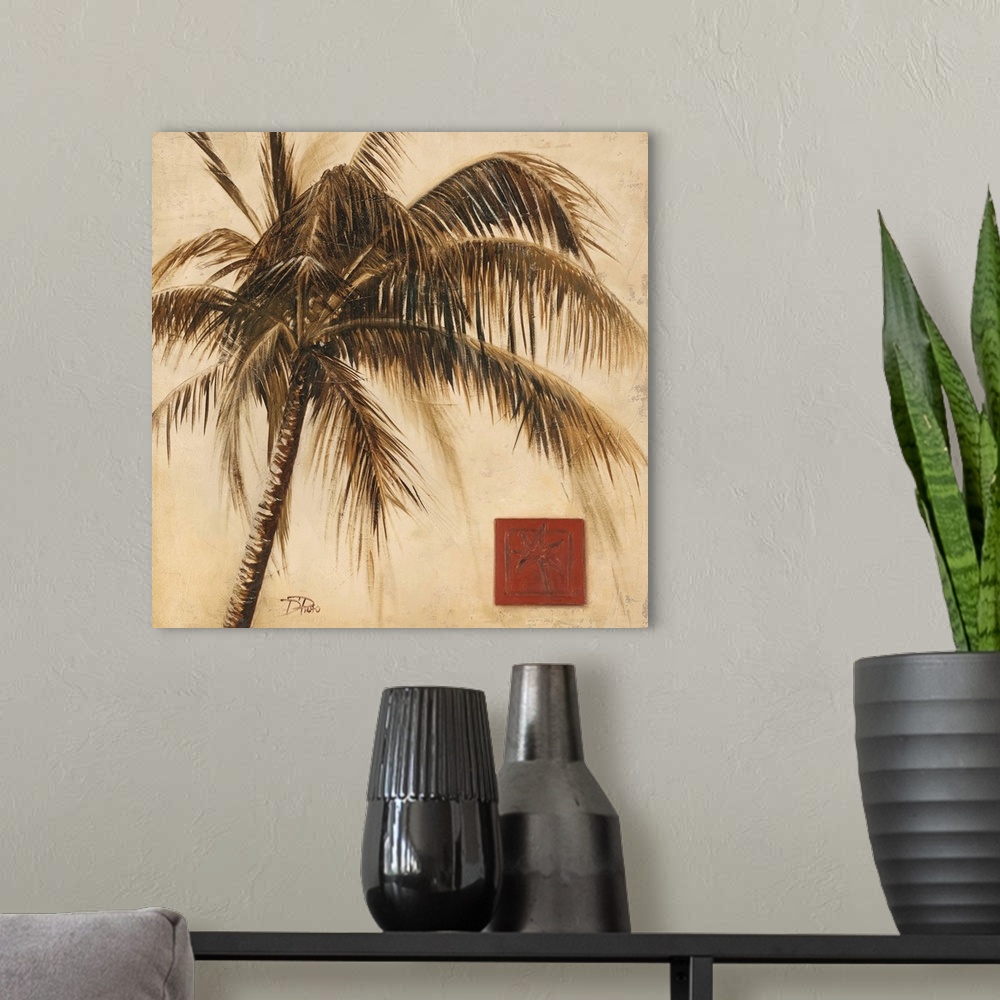 A modern room featuring Sepia Palm I