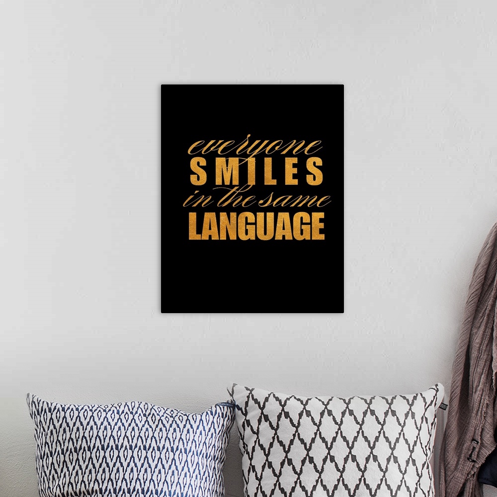 A bohemian room featuring Everyone Smiles in the same Language