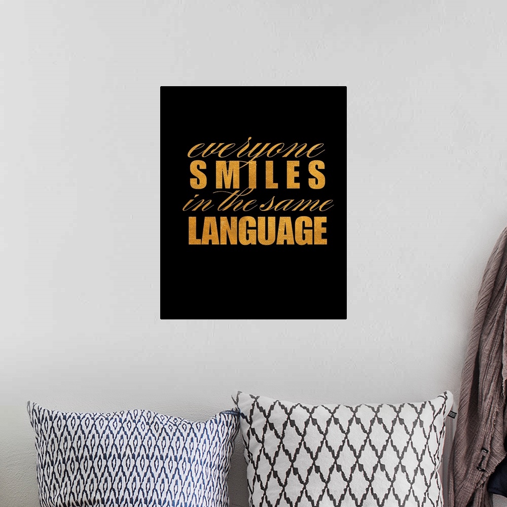 A bohemian room featuring Everyone Smiles in the same Language