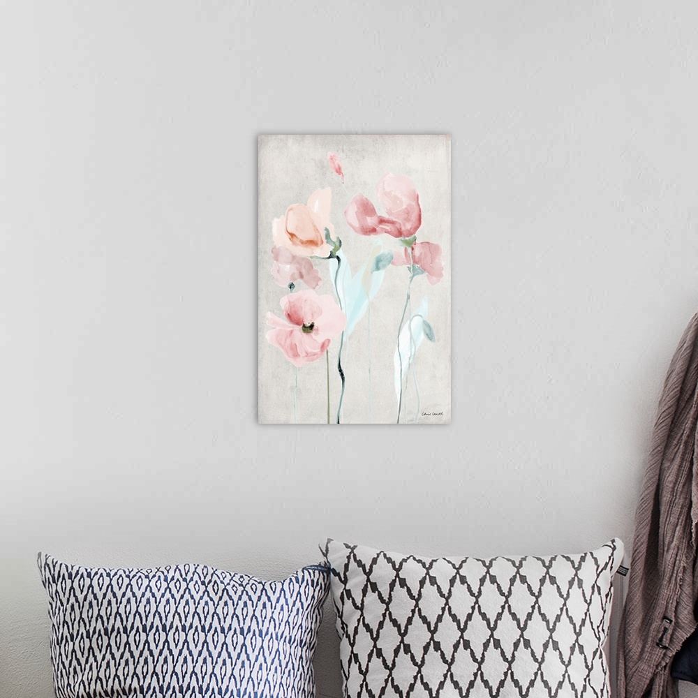 A bohemian room featuring Soft Pink Poppies II