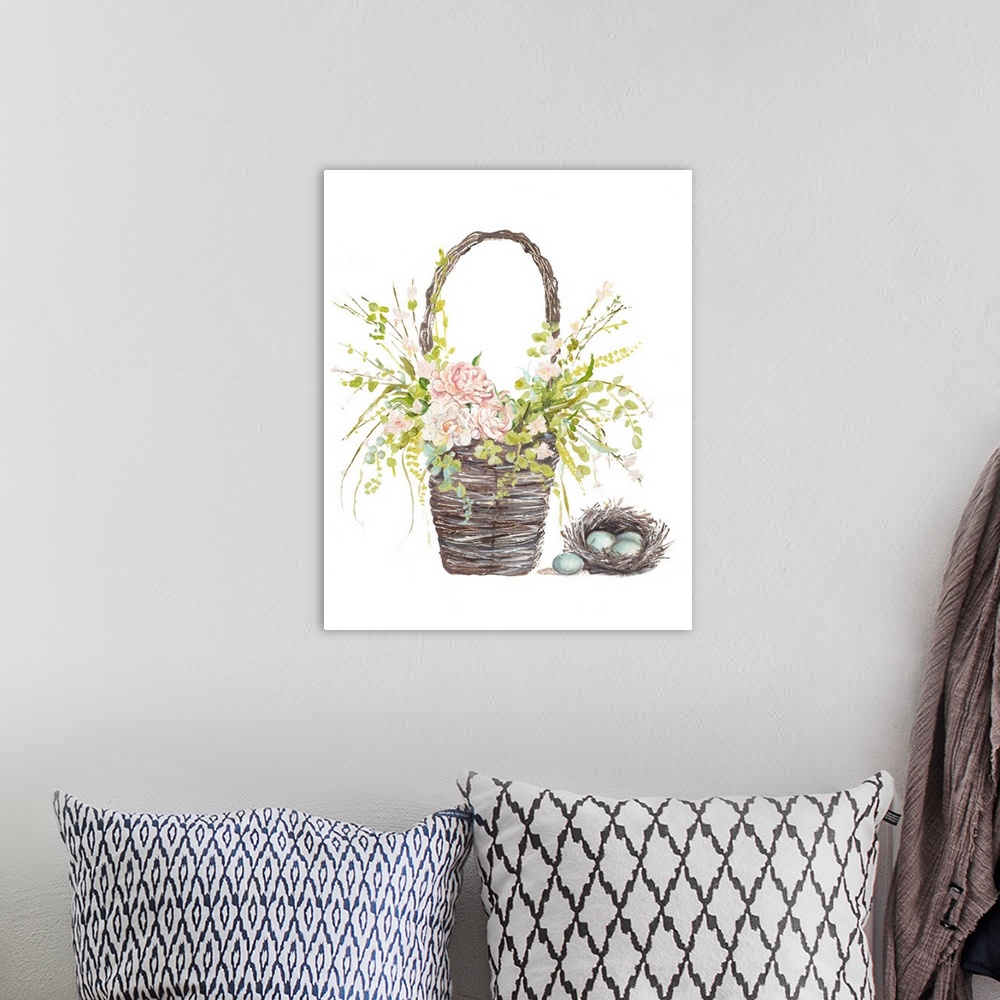 A bohemian room featuring Spring Flower Basket
