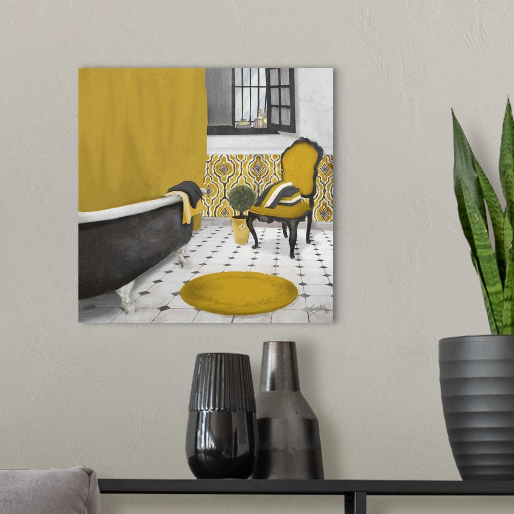 A modern room featuring Sundance Bath I (yellow)