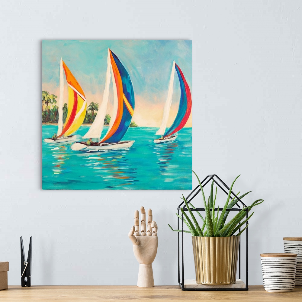 A bohemian room featuring Sunset Sails I