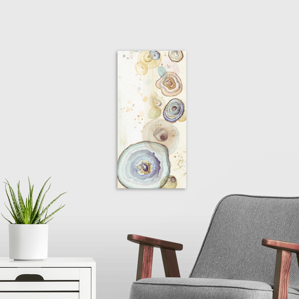 A modern room featuring Tall Agates Flying Watercolor