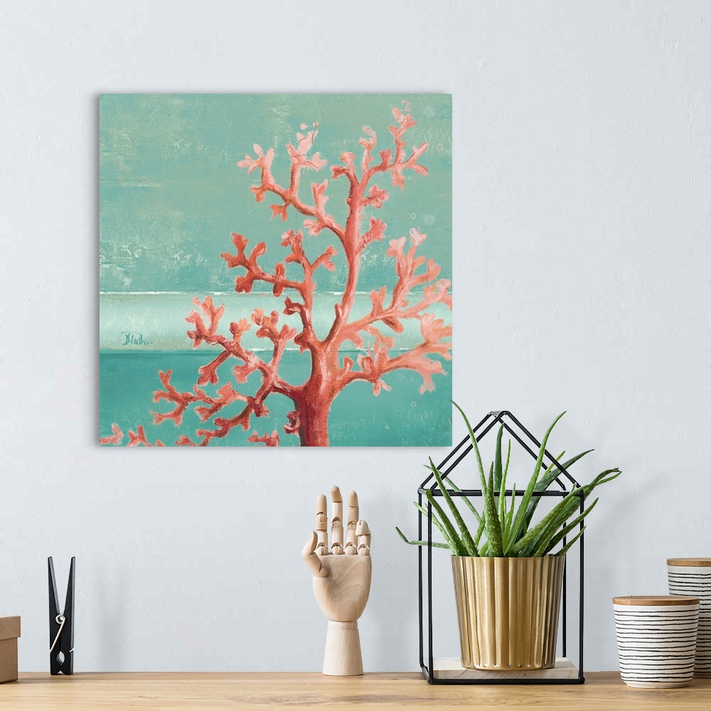 A bohemian room featuring Teal Coral Reef I