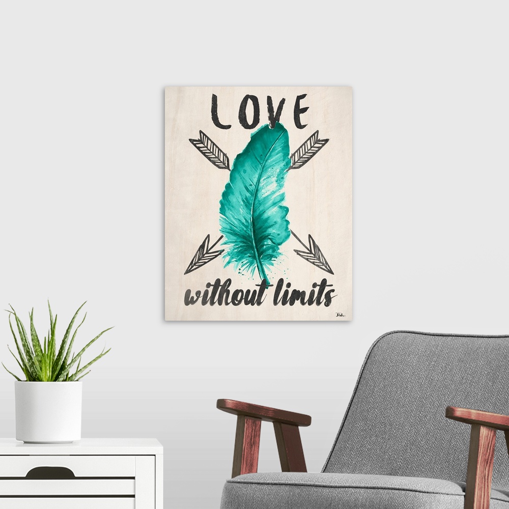 A modern room featuring "Love Without Limits"