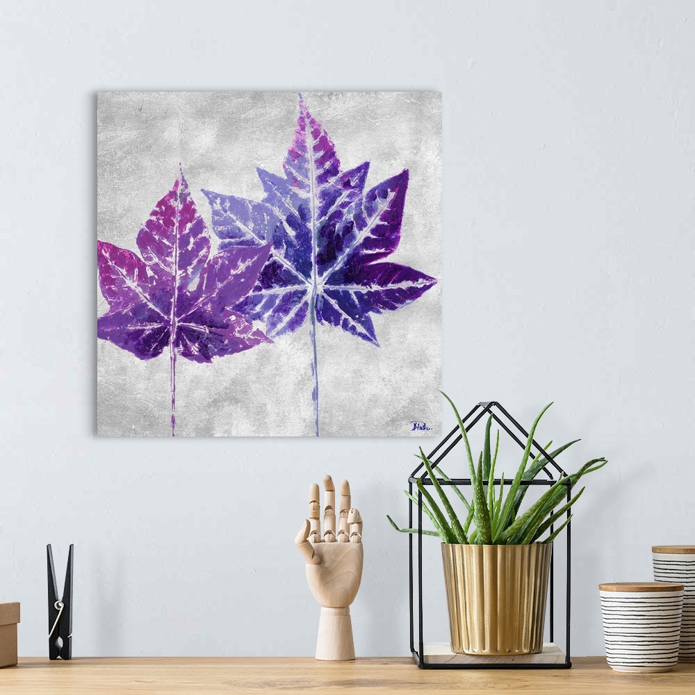 A bohemian room featuring The Purple Leaves on Silver II
