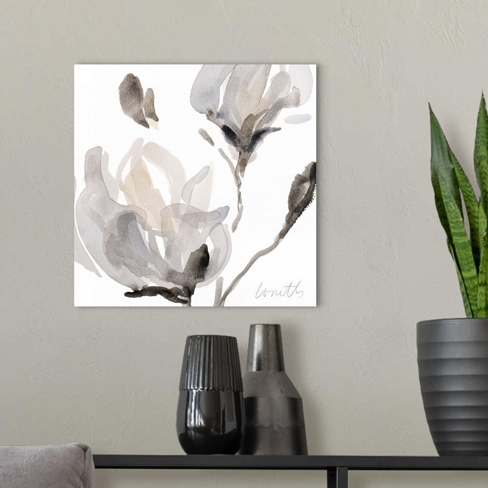 A modern room featuring Tonal Magnolias I