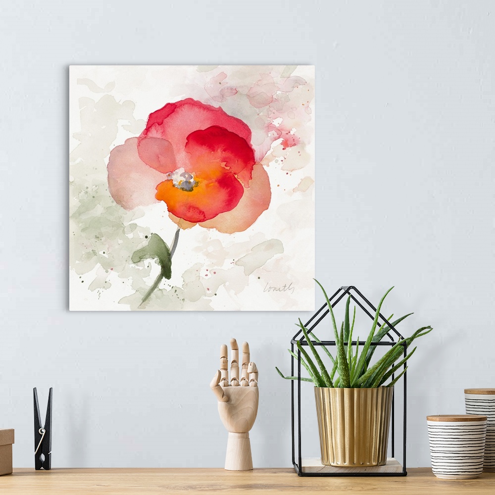 A bohemian room featuring Translucent Poppy I