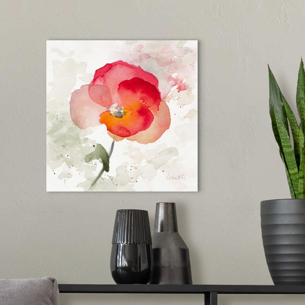 A modern room featuring Translucent Poppy I